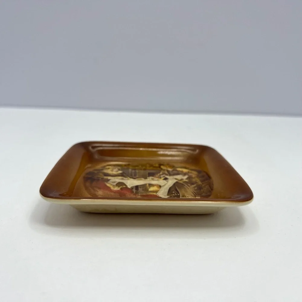 Sandland Trinket Dish Charles Dickens Sairey Gamp Betsy Prig Staffordshire Vtg